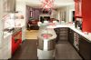 Beautiful kitchen with red accent cabinets