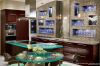 Contemporary kitchen cabinets with glass accents