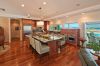 Open concept kitchen with traditional cabinetry