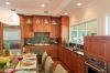 Kitchen eating area with custom cabinetry