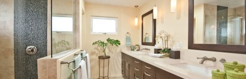 Kitchen with white cabinets