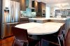 Eating area in kitchen with custom cabinetry